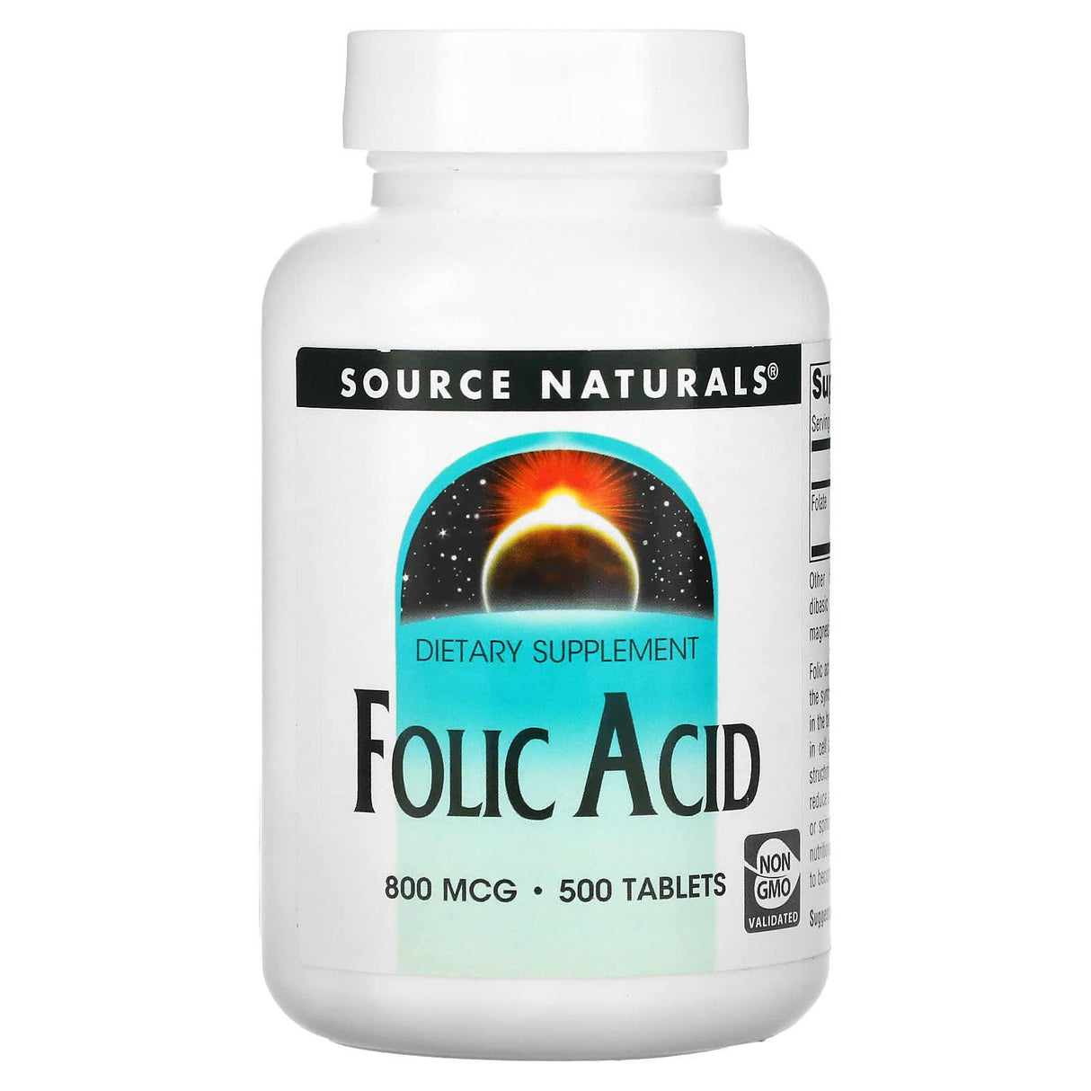 Source Naturals, Folic Acid, 800 mcg, 500 Tablets - Supply Center USA