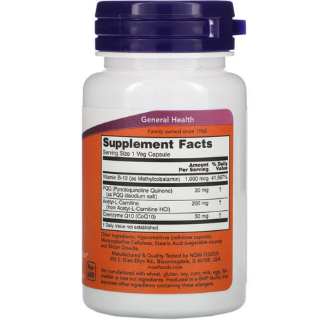 Now Foods, PQQ Energy, 20 mg, 30 Veg Capsules - Supply Center USA