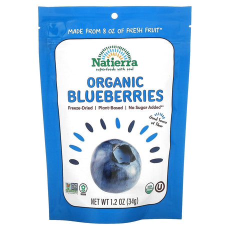 Natierra, Organic Freeze-Dried Blueberries, 1.2 oz (34 g) - Supply Center USA