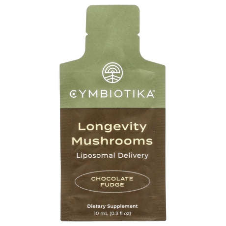 Cymbiotika, Longevity Mushrooms, Liposomal Delivery, Chocolate Fudge, 30 Pouches, 10 ml Each - Supply Center USA