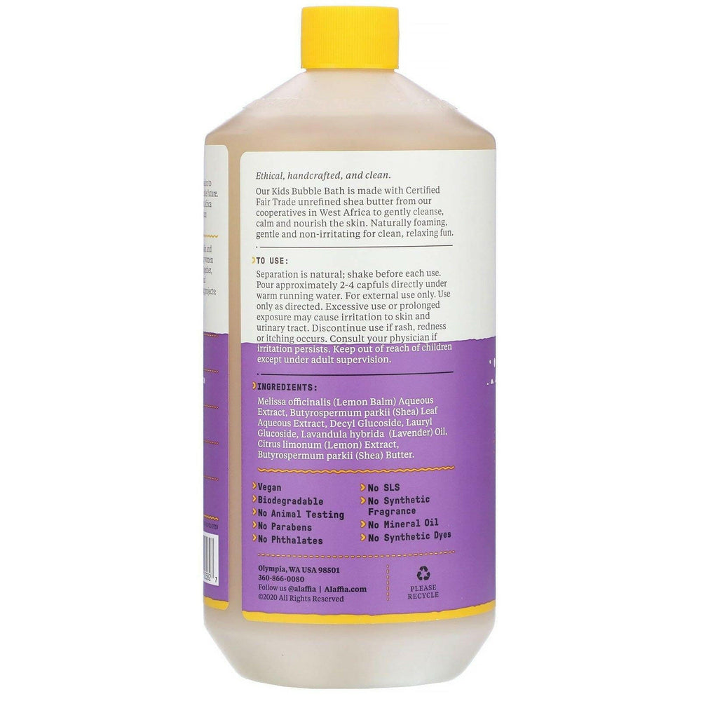 Alaffia, Kids Bubble Bath, Lemon Lavender, 32 fl oz (950 ml) - HealthCentralUSA