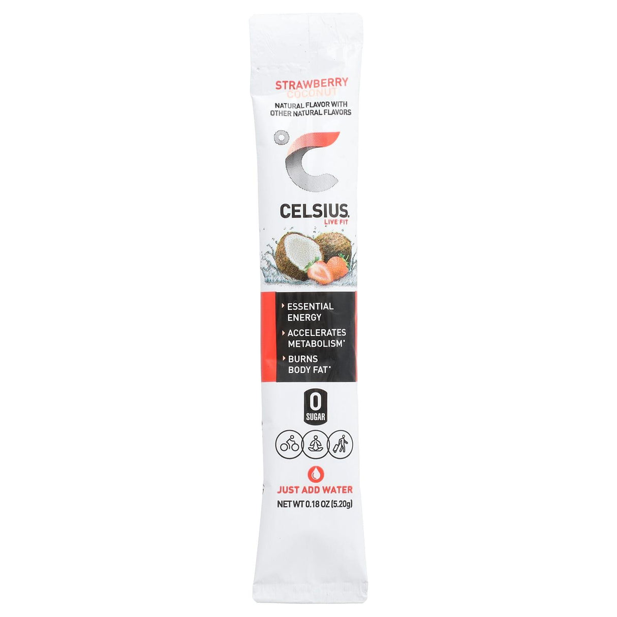 Celsius, Live Fit, Strawberry Coconut, 14 On-The-Go Packets, 0.18 oz (5.2 g) Each - Supply Center USA