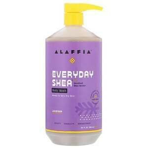 Alaffia, Everyday Shea, Body Wash, Normal to Very Dry Skin, Lavender, 32 fl oz (950 ml) - Supply Center USA