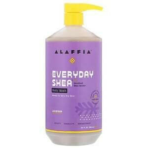 Alaffia, Everyday Shea, Body Wash, Normal to Very Dry Skin, Lavender, 32 fl oz (950 ml) - HealthCentralUSA