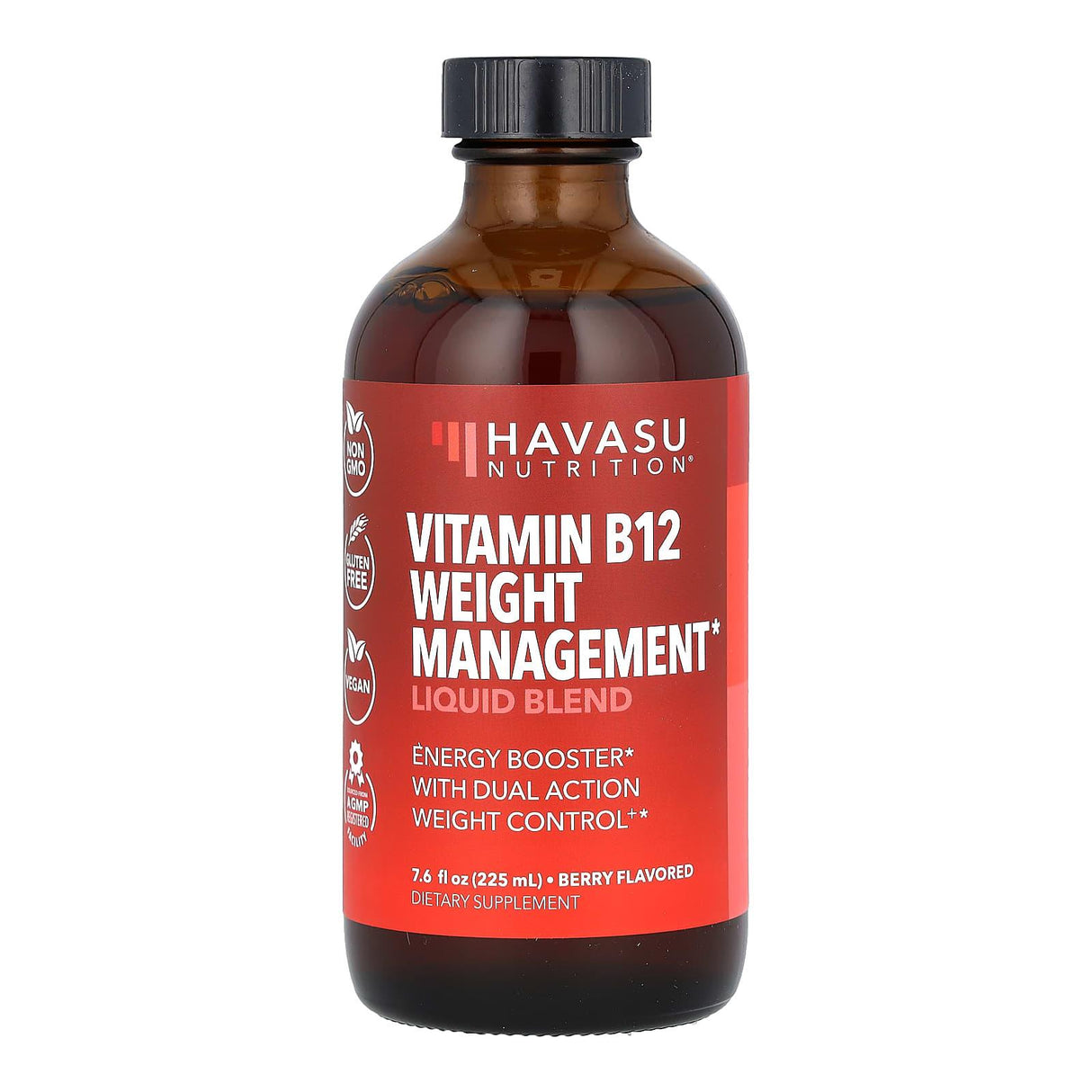 Havasu Nutrition, Vitamin B12 Weight Management Liquid Blend, Berry, 7.6 fl oz (225 ml) - Supply Center USA