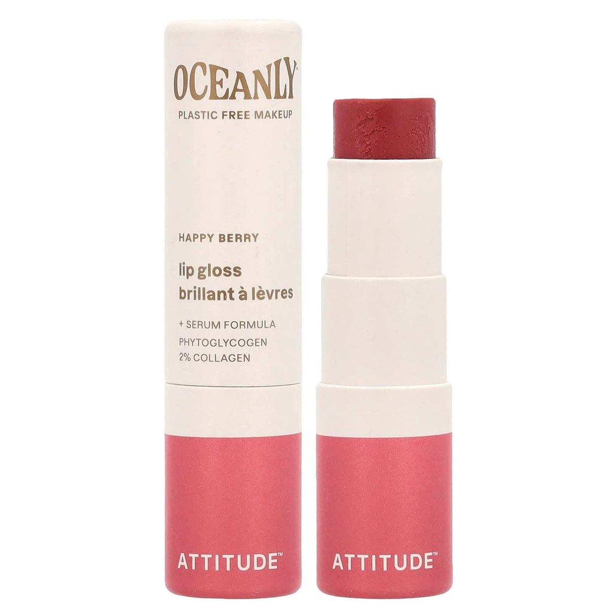 ATTITUDE, Oceanly™, Lip Gloss, Happy Berry, 0.12 oz (3.4 g) - Supply Center USA