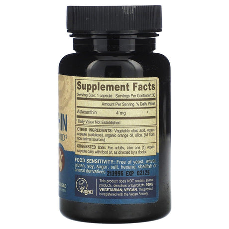 Deva, Vegan, Astaxanthin, 4 mg, 30 Vegan Caps - Supply Center USA