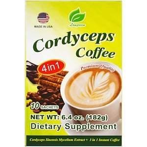 Longreen, 4 in 1 Cordyceps Coffee, 10 Sachets, 6.4 oz (182 g) - Supply Center USA