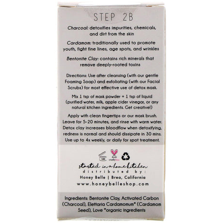 Honey Belle, DIY Detox Mask, Charcoal Cardamom, 2 oz (60 ml) - Supply Center USA