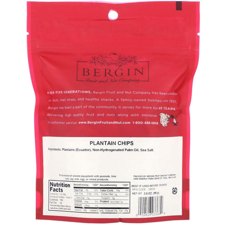 Bergin Fruit and Nut Company, Plantain Chips, 3.5 oz (99 g) - Supply Center USA