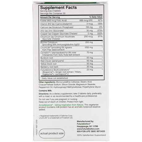 FutureBiotics, Acne Advance with Colostrum, 90 Vegetarian Tablets - Supply Center USA