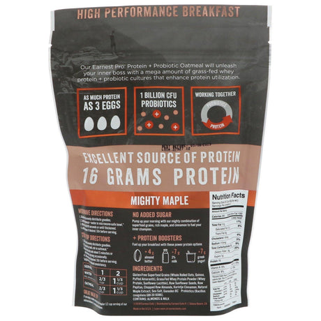 Earnest Eats, Protein Probiotic Oatmeal, Mighty Maple, 8 oz (227 g) - Supply Center USA