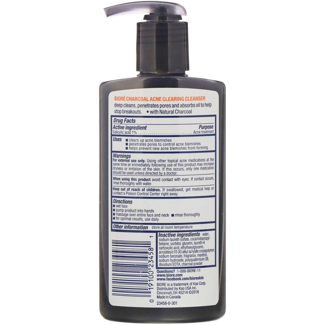 Biore, Charcoal Acne Clearing Cleanser, 6.77 fl oz (200 ml) - HealthCentralUSA