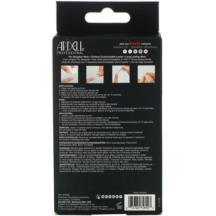 Ardell, Nail Addict Premium, Nude Jeweled, 0.07 oz (2 g) - HealthCentralUSA