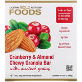 California Gold Nutrition, Foods, Cranberry & Almond Chewy Granola Bars, 12 Bars, 1.4 oz (40 g) Each - Supply Center USA