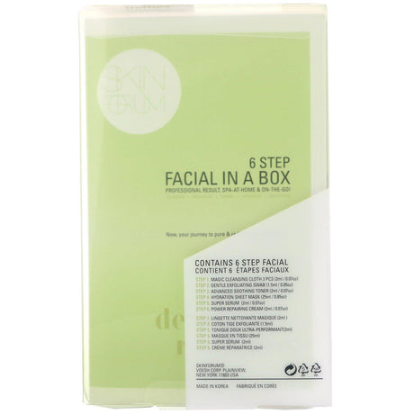 SFGlow, 6 Step Facial In A Box, Detox + Radiance, 1 Set - Supply Center USA