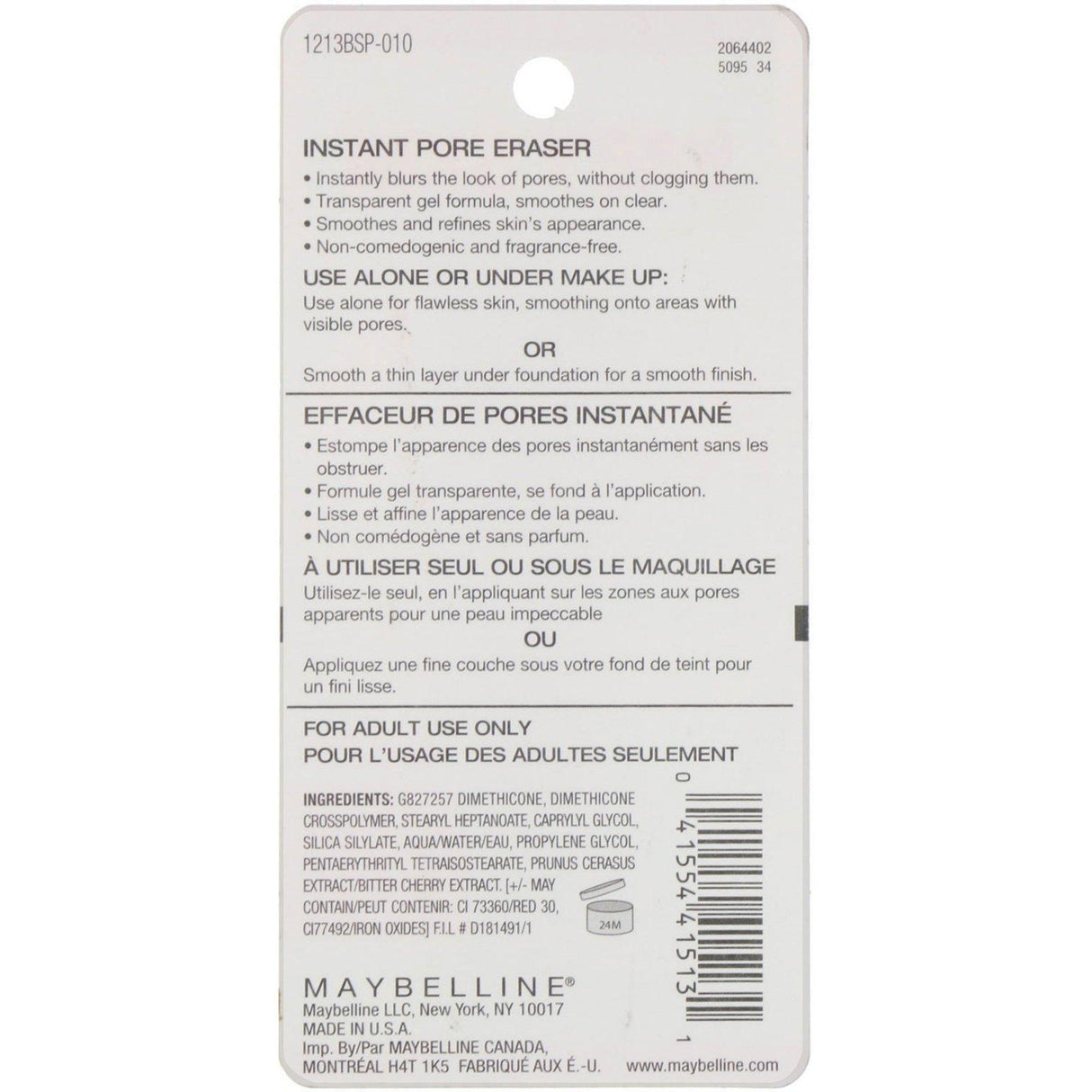 Maybelline, Baby Skin, Instant Pore Eraser, 010 Clear, 0.67 fl oz (20 ml) - Supply Center USA