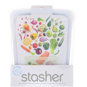 Stasher, Reusable Silicone Food Bag, Half Gallon Bag, Clear, 64.2 fl oz (1.92 l) - HealthCentralUSA