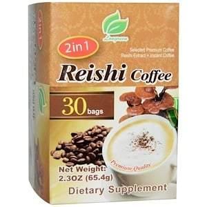 Longreen, 2 in 1 Reishi Coffee, Reishi Mushroom & Coffee, 30 Bags, 2.3 oz (65.4 g) Each - Supply Center USA