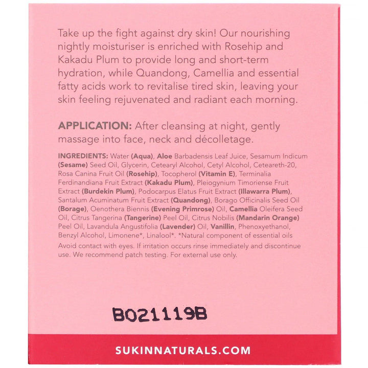 Sukin, Enriching Night Cream, Rosehip, 4.06 fl oz (120 ml) - HealthCentralUSA