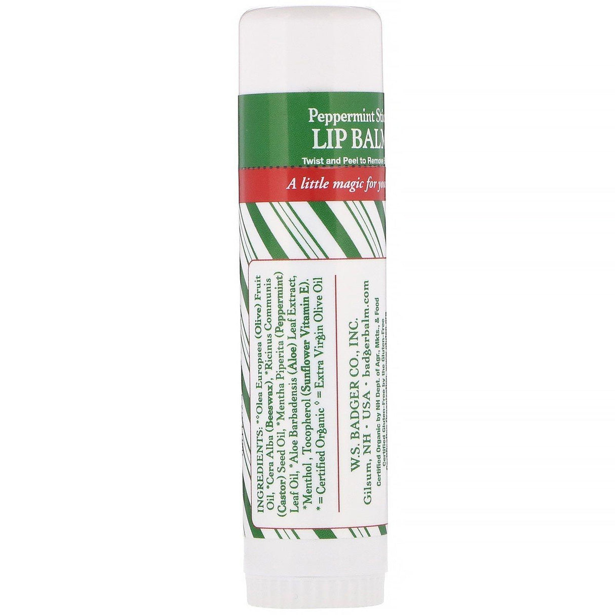 Badger Company, Lip Balm, Peppermint Stick, .60 oz (17 g) - Supply Center USA