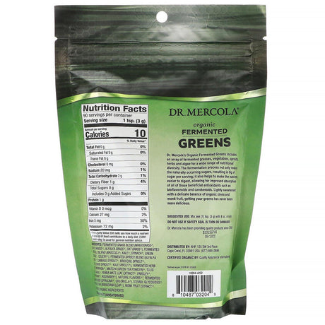 Dr. Mercola, Organic Fermented Greens, 9.5 oz (270 g) - Supply Center USA