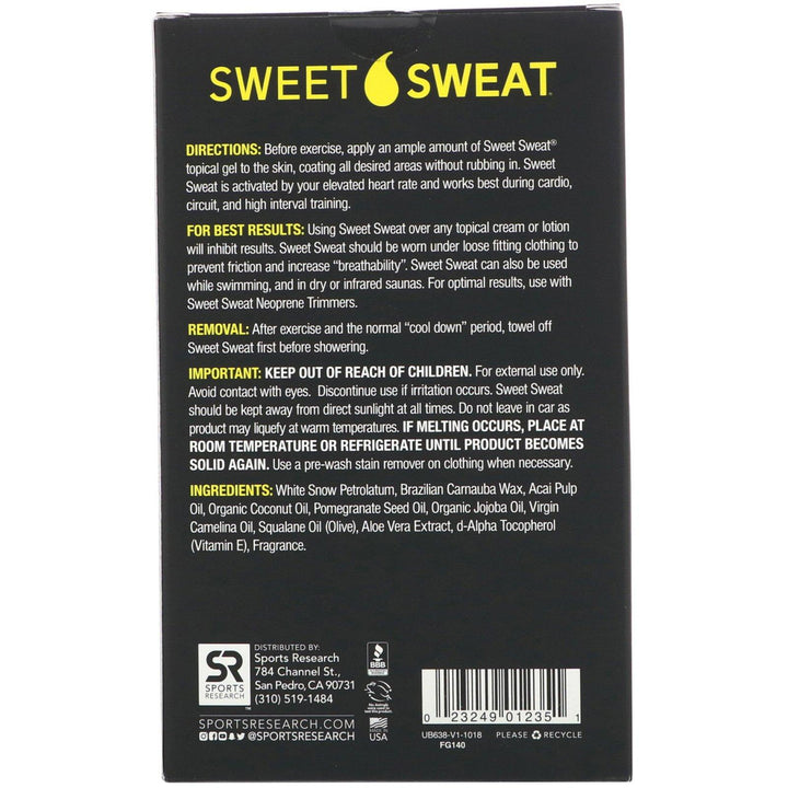 Sports Research, Sweet Sweat Workout Enhancer, 20 Travel Packets, 0.53 oz (15 g) Each - HealthCentralUSA