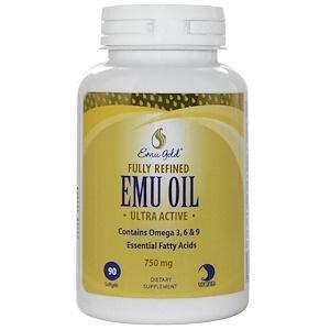 Emu Gold, Fully Refined EMU Oil, Ultra Active, 750 mg, 90 Softgels - Supply Center USA