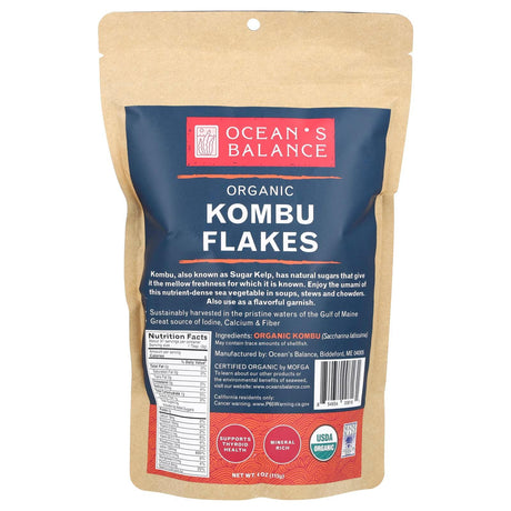 Ocean's Balance, Organic Kombu Flakes, 4 oz (113 g) - Supply Center USA