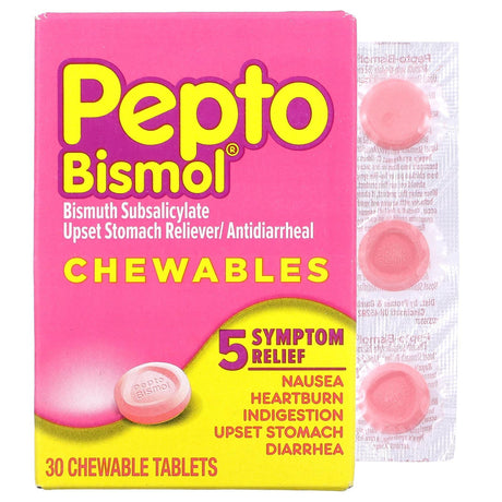 Pepto Bismol, Pepto Bismol Chewables, 30 Chewable Tablets - Supply Center USA