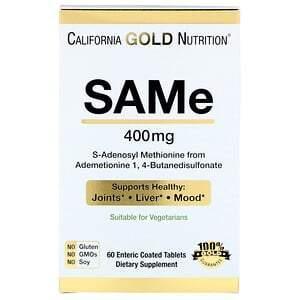 California Gold Nutrition, SAMe, Preferred Form Butanedisulfonate, 400 mg, 60 Enteric Coated Tablets - Supply Center USA