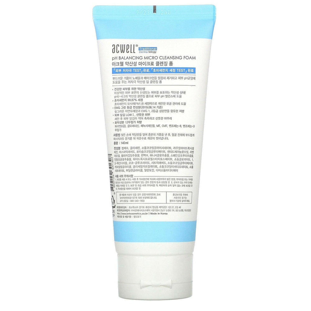 Acwell, No 5.5, pH Balancing Micro Cleansing Foam, 140 ml - HealthCentralUSA