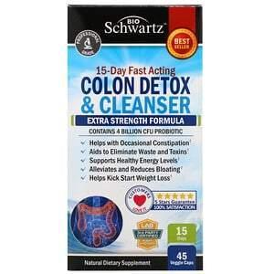 BioSchwartz, 15-Day Fast Acting Colon Detox & Cleanser, Extra Strength Formula, 45 Veggie Caps - Supply Center USA