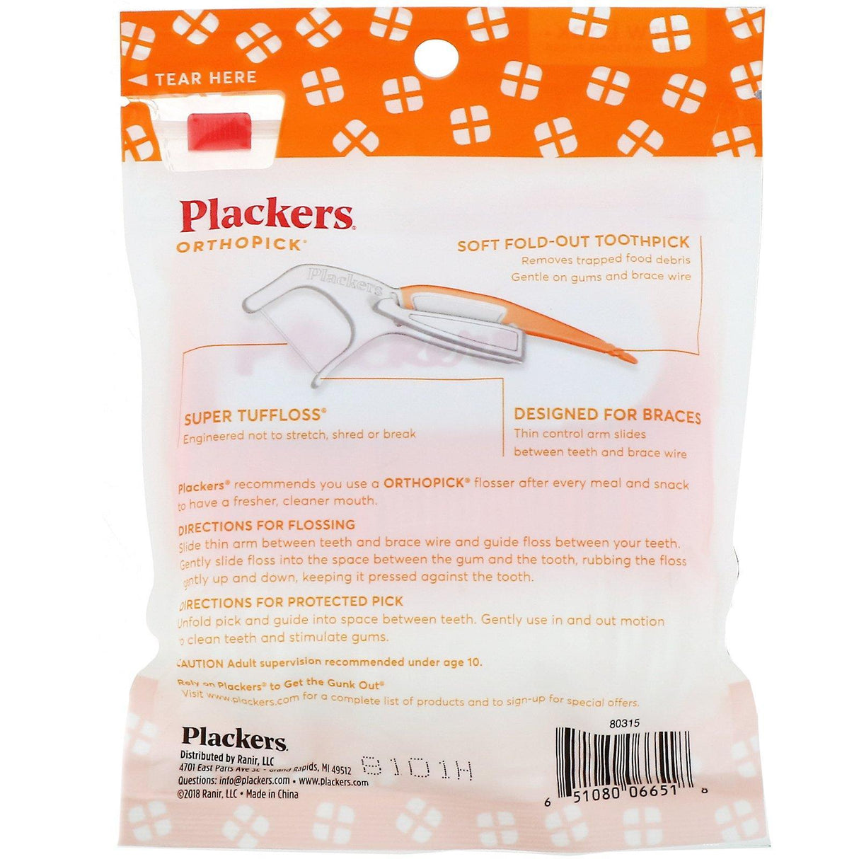 Plackers, Orthopick, Dental Flossers, 36 Count - Supply Center USA