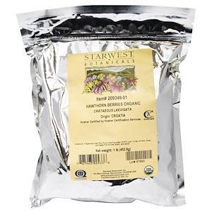 Starwest Botanicals, Organic, Hawthorn Berries, 1 lb (453.6 g) - HealthCentralUSA