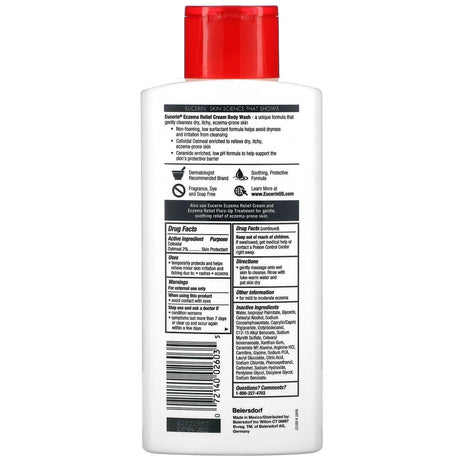 Eucerin, Eczema Relief, Cream Body Wash, 13.5 fl oz (400 ml) - Supply Center USA