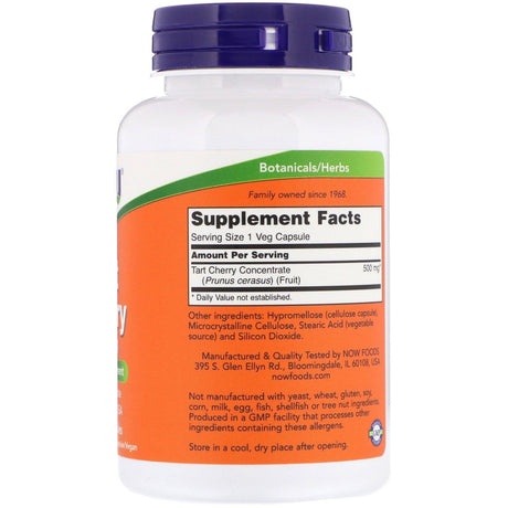 Now Foods, Tart Cherry, 500 mg, 90 Veg Capsules - Supply Center USA