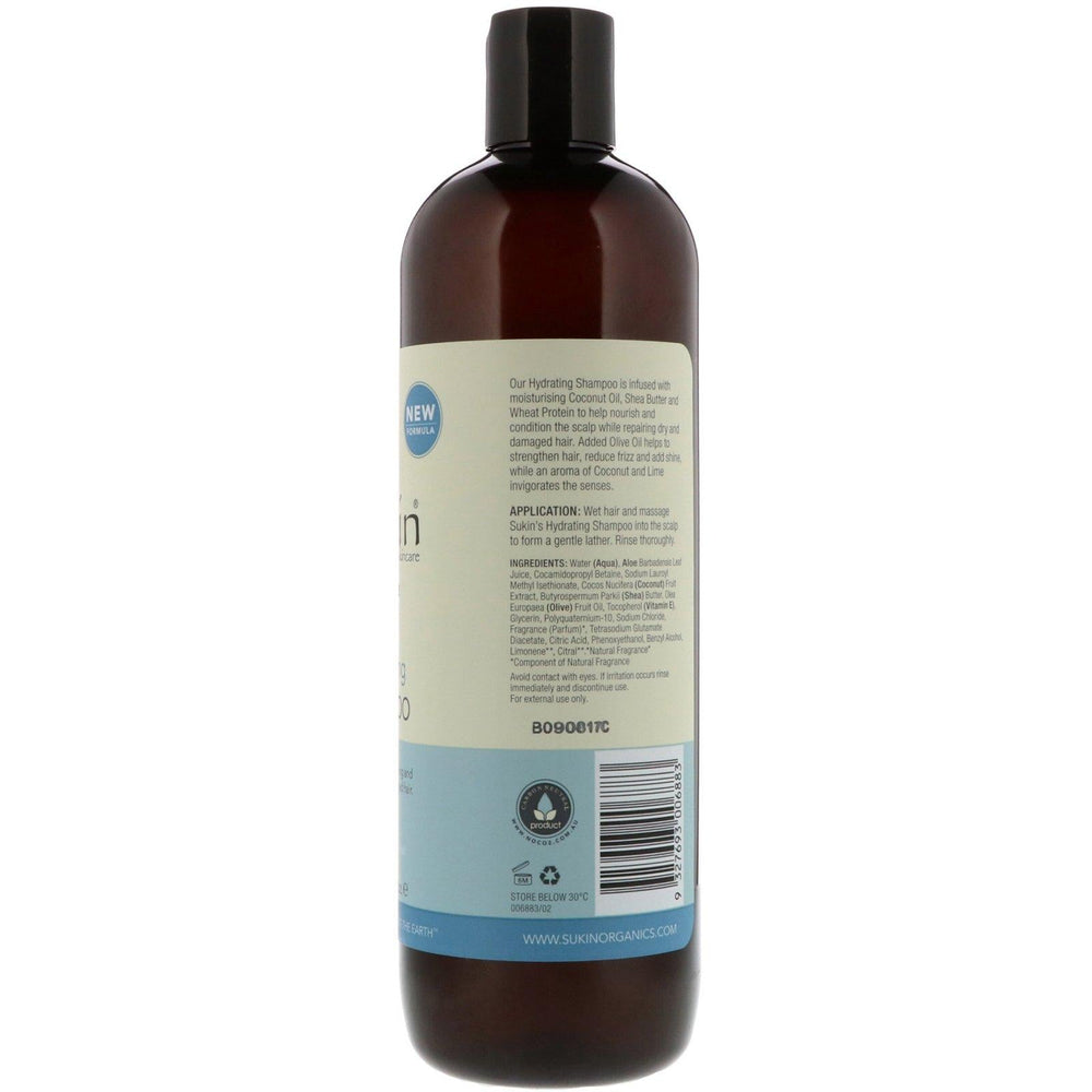 Sukin, Hydrating Shampoo, Dry and Damaged Hair, 16.9 fl oz (500 ml) - HealthCentralUSA