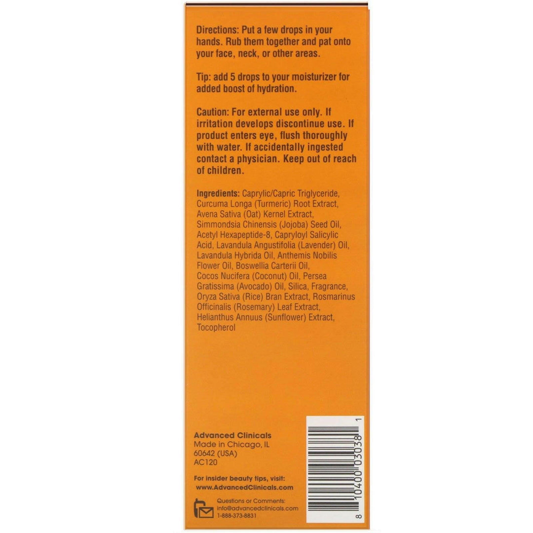 Advanced Clinicals, Turmeric Oil, Perfect for Problem Skin, 1.8 fl oz (53 ml) - HealthCentralUSA