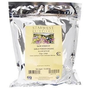 Starwest Botanicals, Organic Garlic Powder, 1 lb ( 453.6 g) - HealthCentralUSA