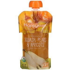 Happy Family Organics, Happy Baby, Organic Baby Food, Stage 2, 6 + Months, Squash, Pears & Apricots, 4 oz (113 g) - Supply Center USA