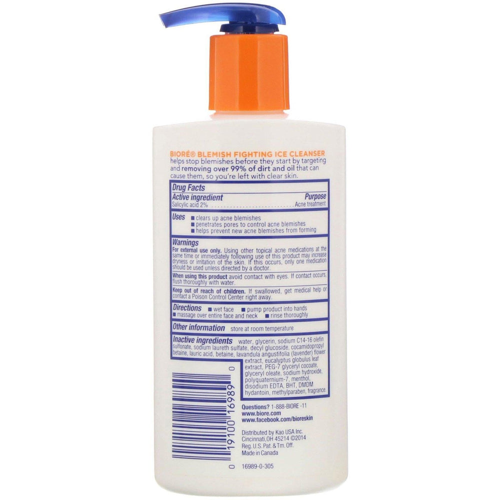 Biore, Blemish Fighting Ice Cleanser, 6.77 fl oz (200 ml) - HealthCentralUSA