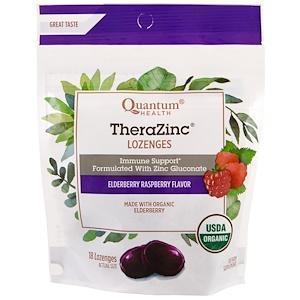 Quantum Health, TheraZinc, Lozenges, Elderberry Raspberry Flavor , 18 Lozenges - Supply Center USA