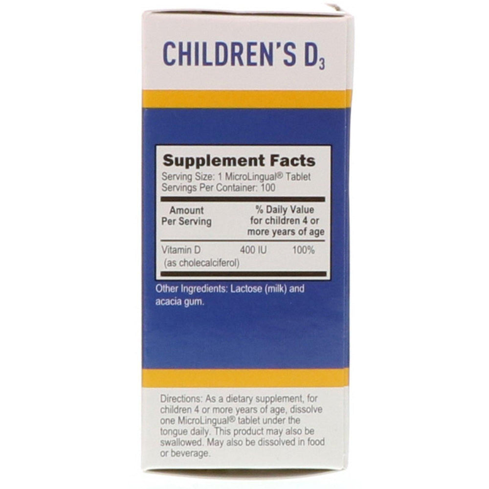 Superior Source, Children's D3, 400 IU, 100 MicroLingual Instant Dissolve Tablets - HealthCentralUSA