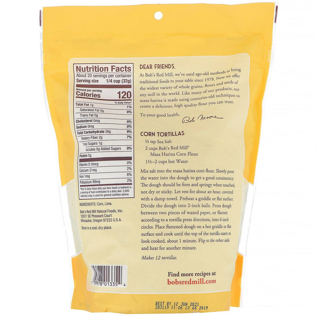 Bob's Red Mill, Golden Corn Flour, Masa Harina, 22 oz (624 g) - HealthCentralUSA