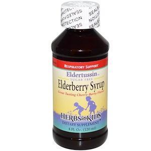 Herbs for Kids, Sugar Free Elderberry Syrup, Cherry-Berry Flavor, 4 fl oz (120 ml) - Supply Center USA