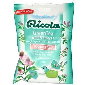 Ricola, Green Tea with Echinacea, Sugar Free, 19 Drops - Supply Center USA