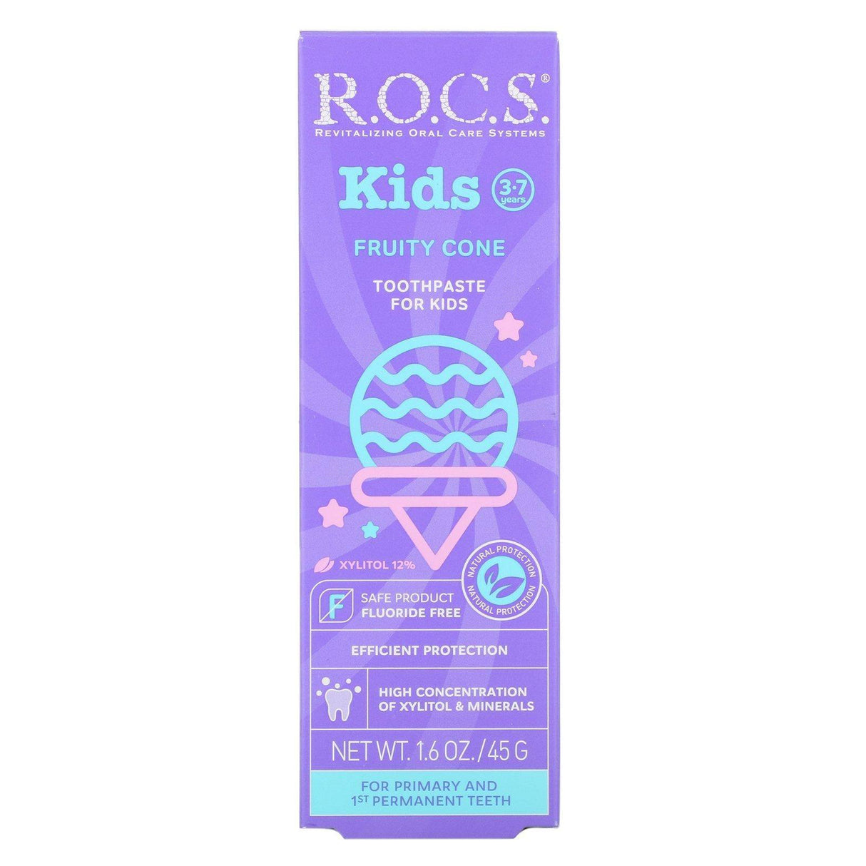 R.O.C.S., Kids, Fruity Cone Toothpaste, 3-7 Years, 1.6 oz (45 g) - Supply Center USA