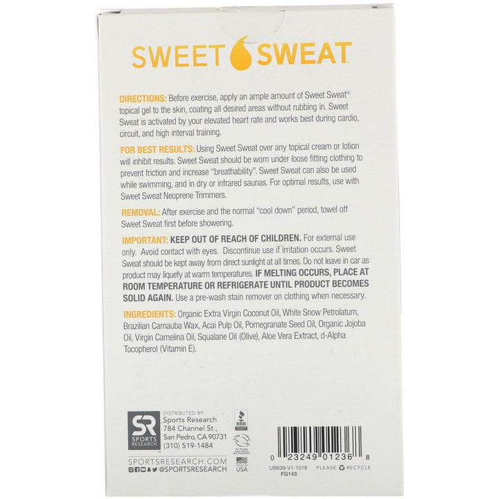 Sports Research, Sweet Sweat Workout Enhancer, Coconut, 20 Travel Packets, 0.53 oz (15 g) Each - HealthCentralUSA