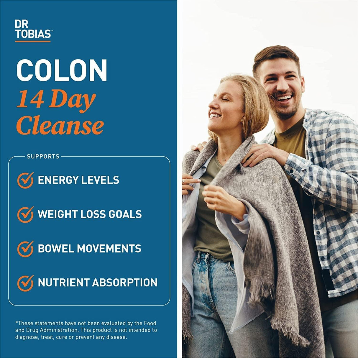 Dr. Tobias Colon 14 Day Cleanse, Advanced Gut Cleanse Detox for Women & Men with Cascara Sagrada, Psyllium Husk & Senna Leaf, Non-Gmo Colon Cleanse, 28 Capsules 1-2 Daily - Supply Center USA